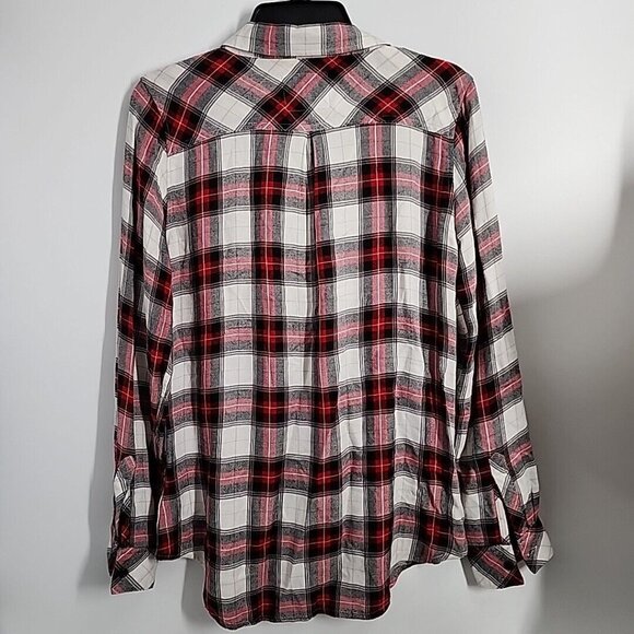 Rails Women's Long Sleeve Red Plaid Button Down Shirt Size Small Lightweight - Picture 2 of 8